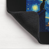 Black Cat Comma La Kamala Harris Halloween Starry Mousepad (Ecke)
