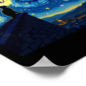 Black Cat Comma La Kamala Harris Halloween Starry Poster (Ecke)