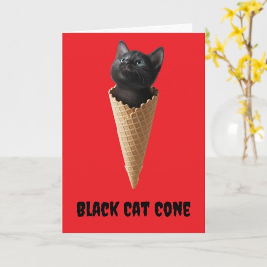 Black Cat Cone Karte (Gelbe Blume)