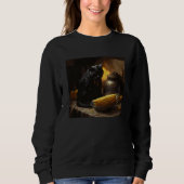 Black Cat Cooking Corn On The Cob Sweatshirt (Vorderseite)