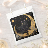 Black Cat Crescent Moon Blume Happy Halloween Geschenktütchen (Ausgeschnitten)