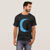 Black Cat Crescent Moon Sailor Mama T-Shirt (Vorne ganz)
