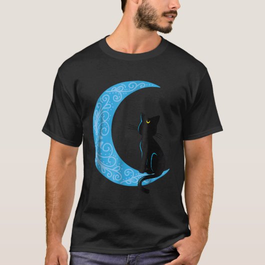Black Cat Crescent Moon Sailor Mama T-Shirt (Vorderseite)