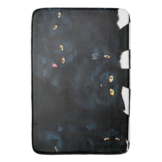 Black Cat Cuddle Badematte (Vorderseite Vertikal)