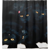 Black Cat Cuddle Duschvorhang (Vorderseite)