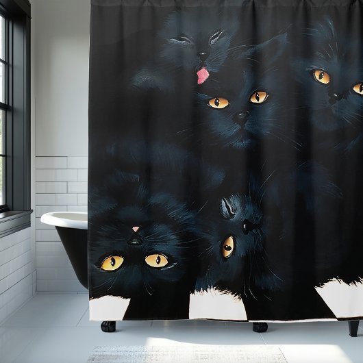 Black Cat Cuddle Duschvorhang