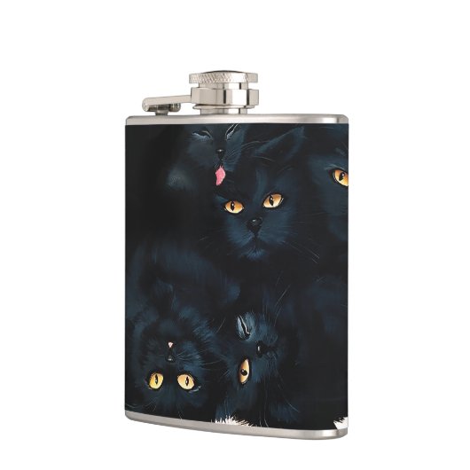 Black Cat Cuddle Flachmann (Links)