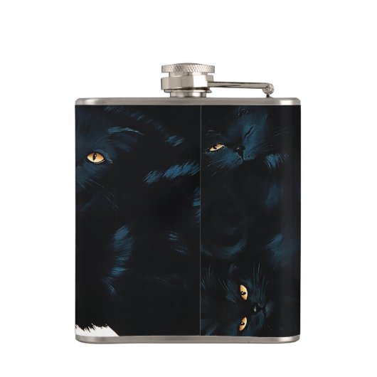 Black Cat Cuddle Flachmann (Rückseite)