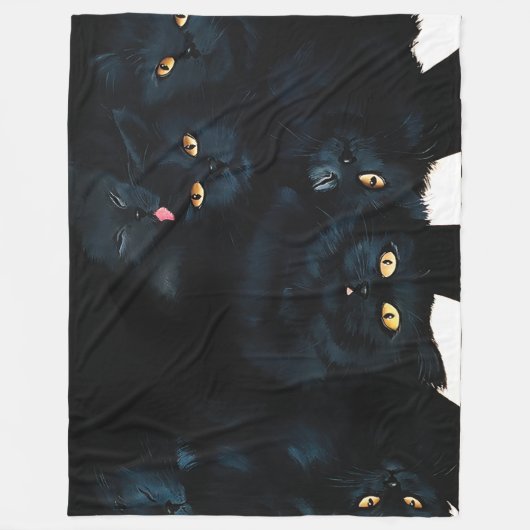 Black Cat Cuddle Fleecedecke (Vorderseite)