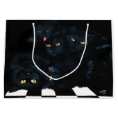Black Cat Cuddle Große Geschenktüte (Vorderseite)