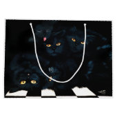 Black Cat Cuddle Große Geschenktüte (Rückseite)