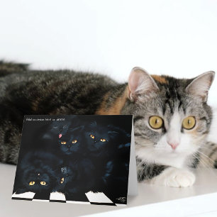 Black Cat Cuddle Karte