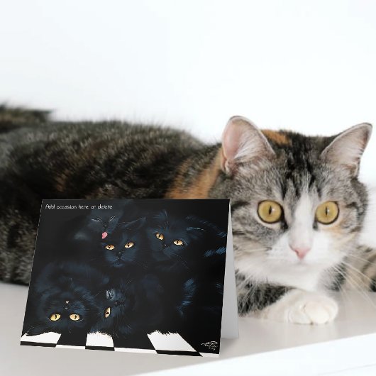 Black Cat Cuddle Karte