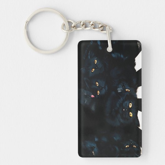 Black Cat Cuddle Schlüsselanhänger (Vorderseite)