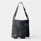 Black Cat Cuddle Tragetaschen Mit Langen Trägern (Vorderseite)