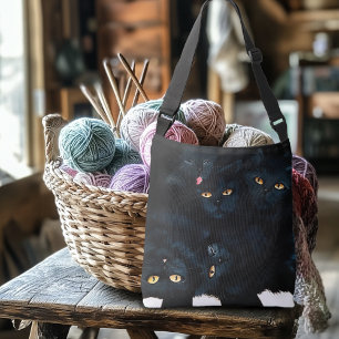Black Cat Cuddle Tragetaschen Mit Langen Trägern