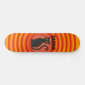 Black Cat Custom Add name Skateboard (Horizontal)