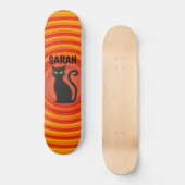 Black Cat Custom Add name Skateboard (Vorderseite)