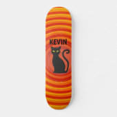 Black Cat Custom Add name Skateboard (Vorderseite)