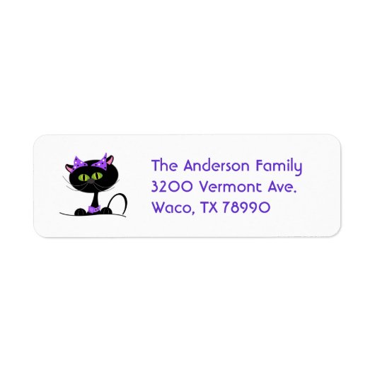 Black Cat Custom Address Label (Vorne)