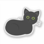 Black cat Custom Cut Vinyl Stickers Aufkleber (Vorderseite)