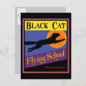 Black Cat Custom Halloween Einladung Postkarte (Vorne/Hinten)