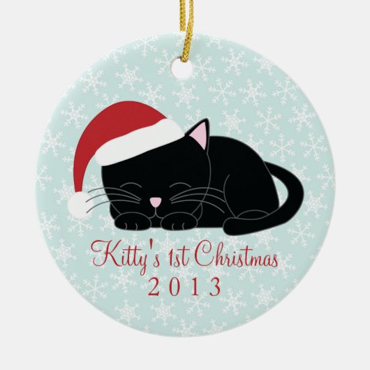 Black Cat Custom Weihnachtsschmuck (Vorne)