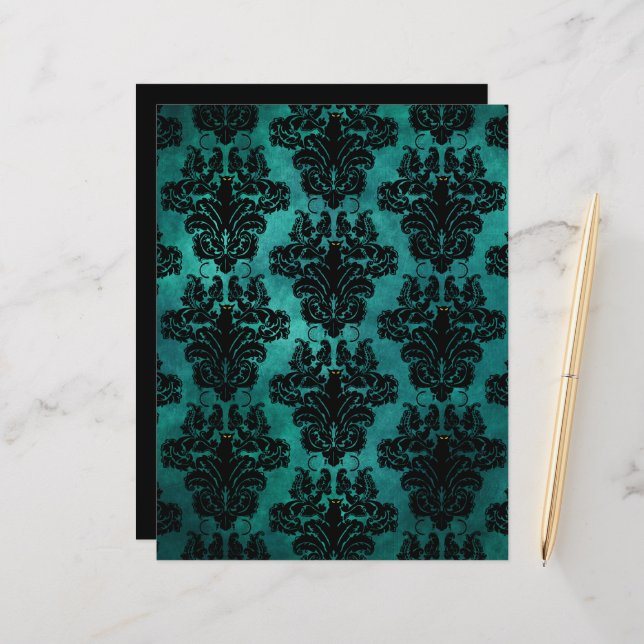 Black Cat Damask  (Vorderseite/Rückseite Beispiel)