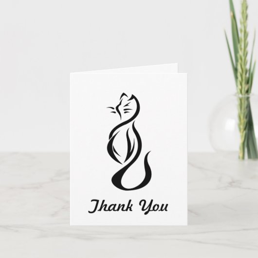 Black cat Dankeschön Dankeskarte (Vorderseite)