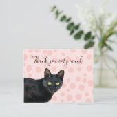 Black Cat dankt Ihnen sehr für die rosa Punkte Postkarte (Stehend Vorderseite)