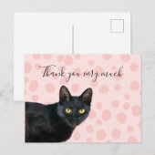 Black Cat dankt Ihnen sehr für die rosa Punkte Postkarte (Vorne/Hinten)