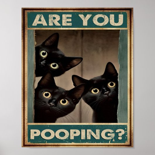 Black Cat Decor Wall Poster Kacke Sie (Vorne)
