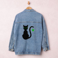 Black Cat Denim Jacket