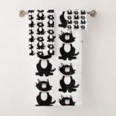 Black Cat Design Badhandtuch Set (Insitu)