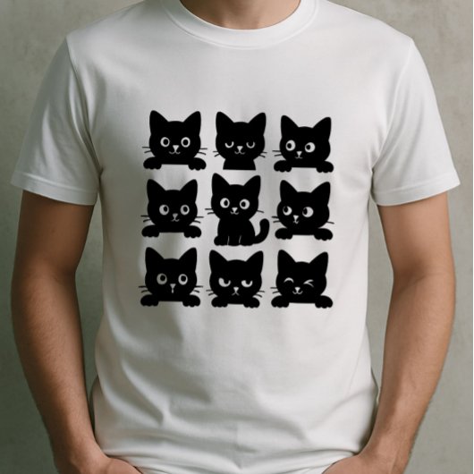 Black Cat Design Elegante und spielerische Kunst f T-Shirt