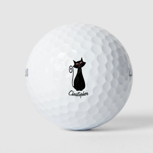 Black Cat Design Golfball (Vorderseite)