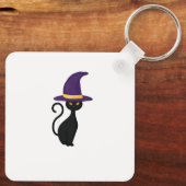 Black Cat Design | Halloween | Cat Lovers Schlüsse Schlüsselanhänger (Rückseite)