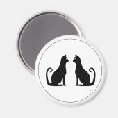 Black Cat Design Magnet (Vorderseite/Rückseite)