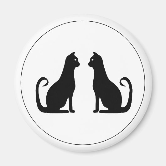 Black Cat Design Magnet (Vorne)