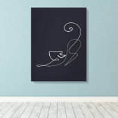 Black Cat Design | Niedliche Katze Leinwanddruck (Insitu (Holzboden))