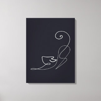 Black Cat Design | Niedliche Katze Leinwanddruck