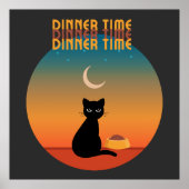Black Cat Dinner Time Poster (Vorne)