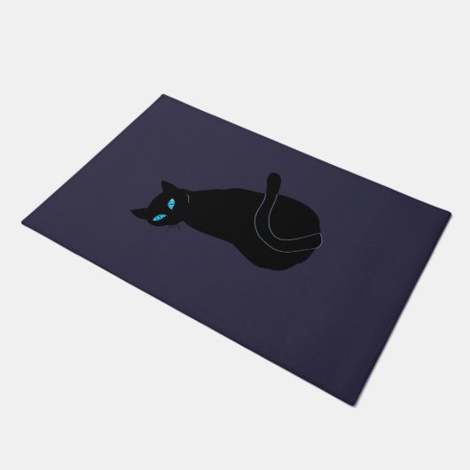 Black Cat Doormat Fußmatte (Schrägansicht)