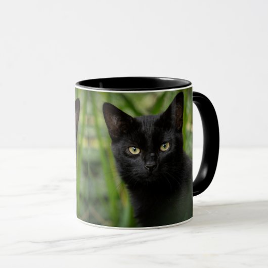 Black Cat Double Sided Tasse (VorderseiteRechts)