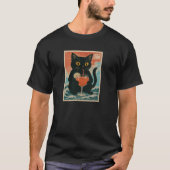 Black Cat Drink Cocktail Jus Anime kawaii Funny Gr T-Shirt (Vorderseite)