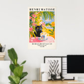 Black Cat Drinking Coffee Poster Henri Matisse (Heimbüro)