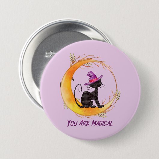 Black Cat - Du bist magisch Button (Vorne & Hinten)