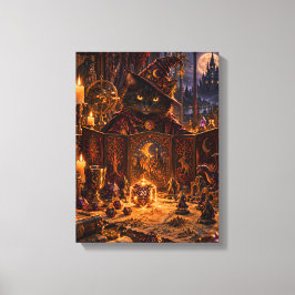 Black Cat Dungeon Master Fantasy Art Leinwanddruck