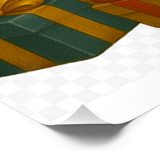 “Black Cat Emi and the Christmas Tree” Poster (Ecke)