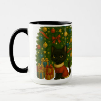 “Black Cat Emi and the Christmas Tree” Tasse